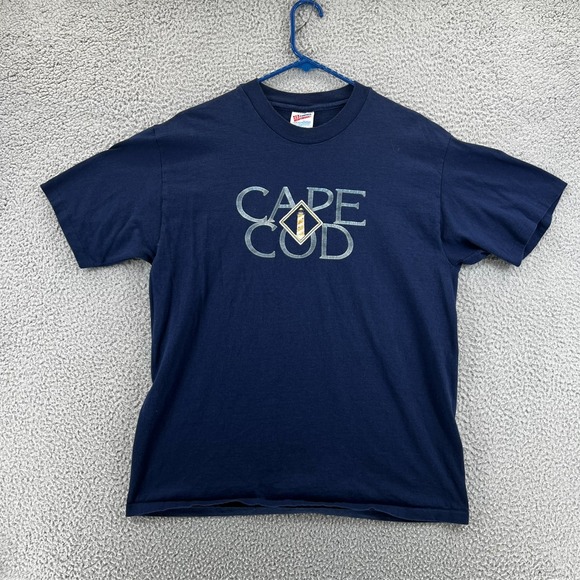Hanes Other - Vintage 90s Cape Cod MA Light House Graphic T-Shirt Navy Adult Large Hanes USA